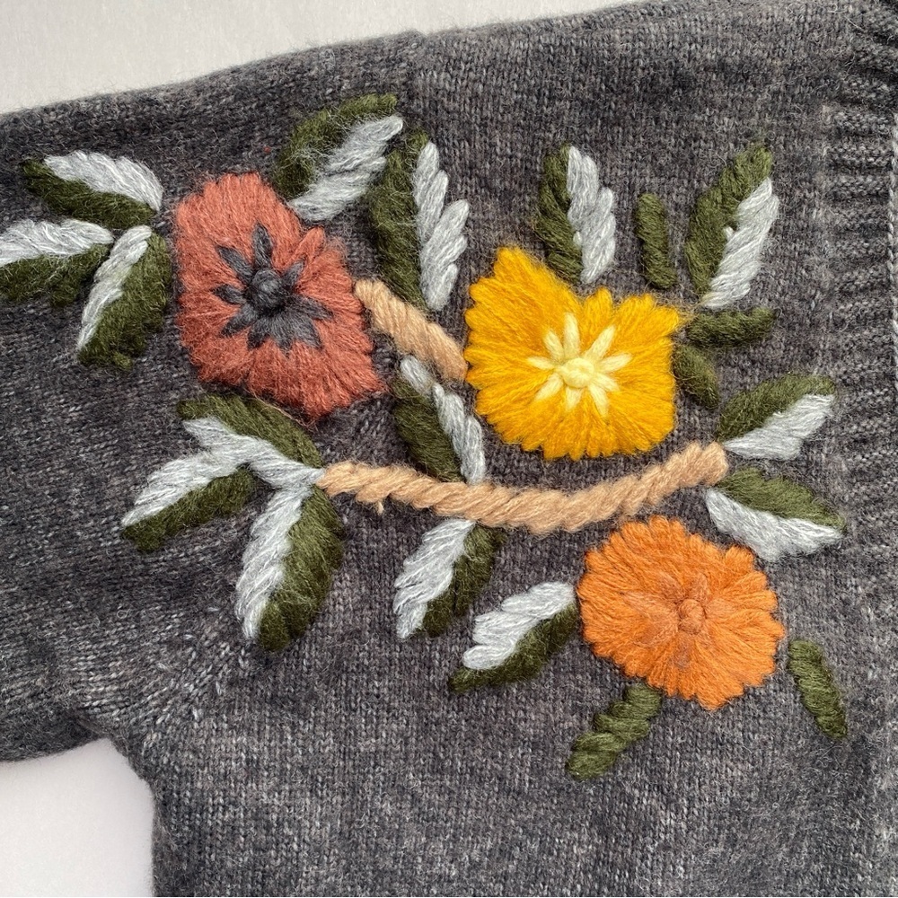 NWT Boundless North Floral Embroidered Open-Front Long Cardigan Sweater Size S - Picture 5 of 9